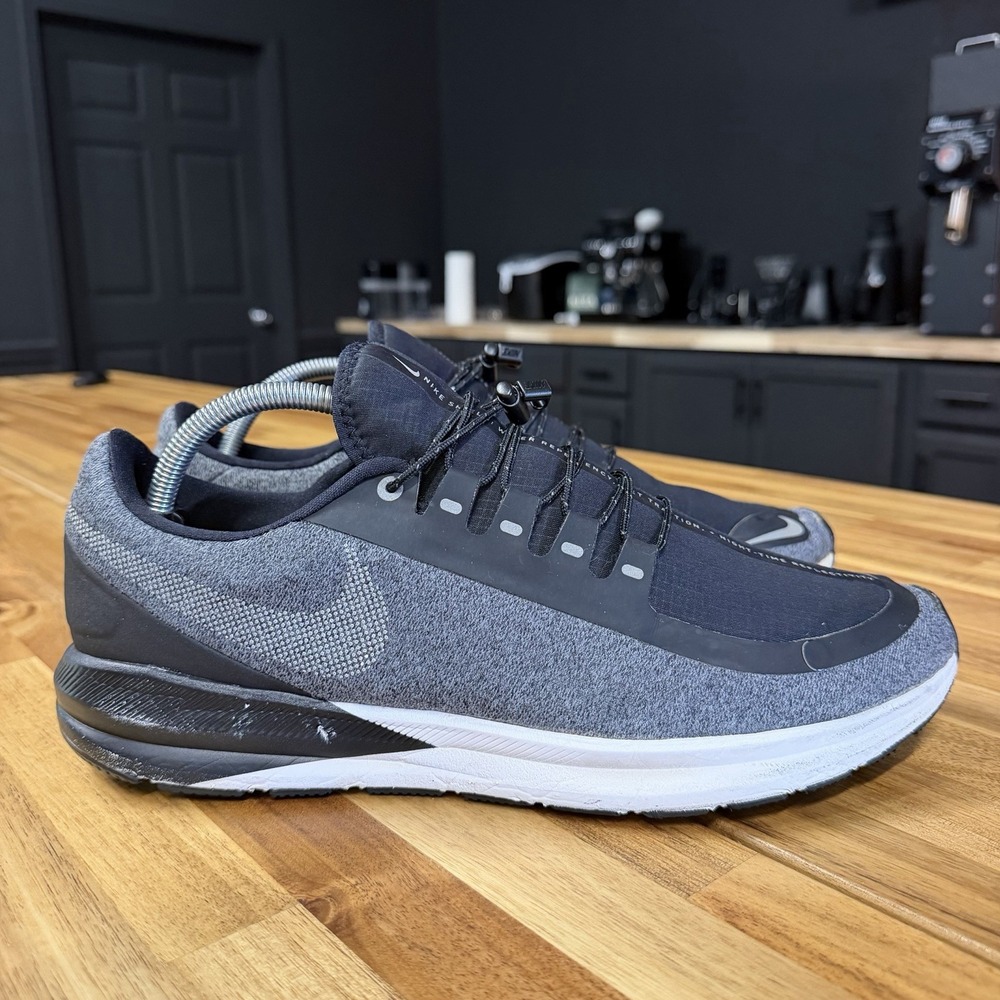 Nike Air Zoom Structure 22 Shield Men's 11.5 Black Gray Running AA1645-001